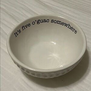 Mud Pie White Textured Guacamole Ceramic Bowl